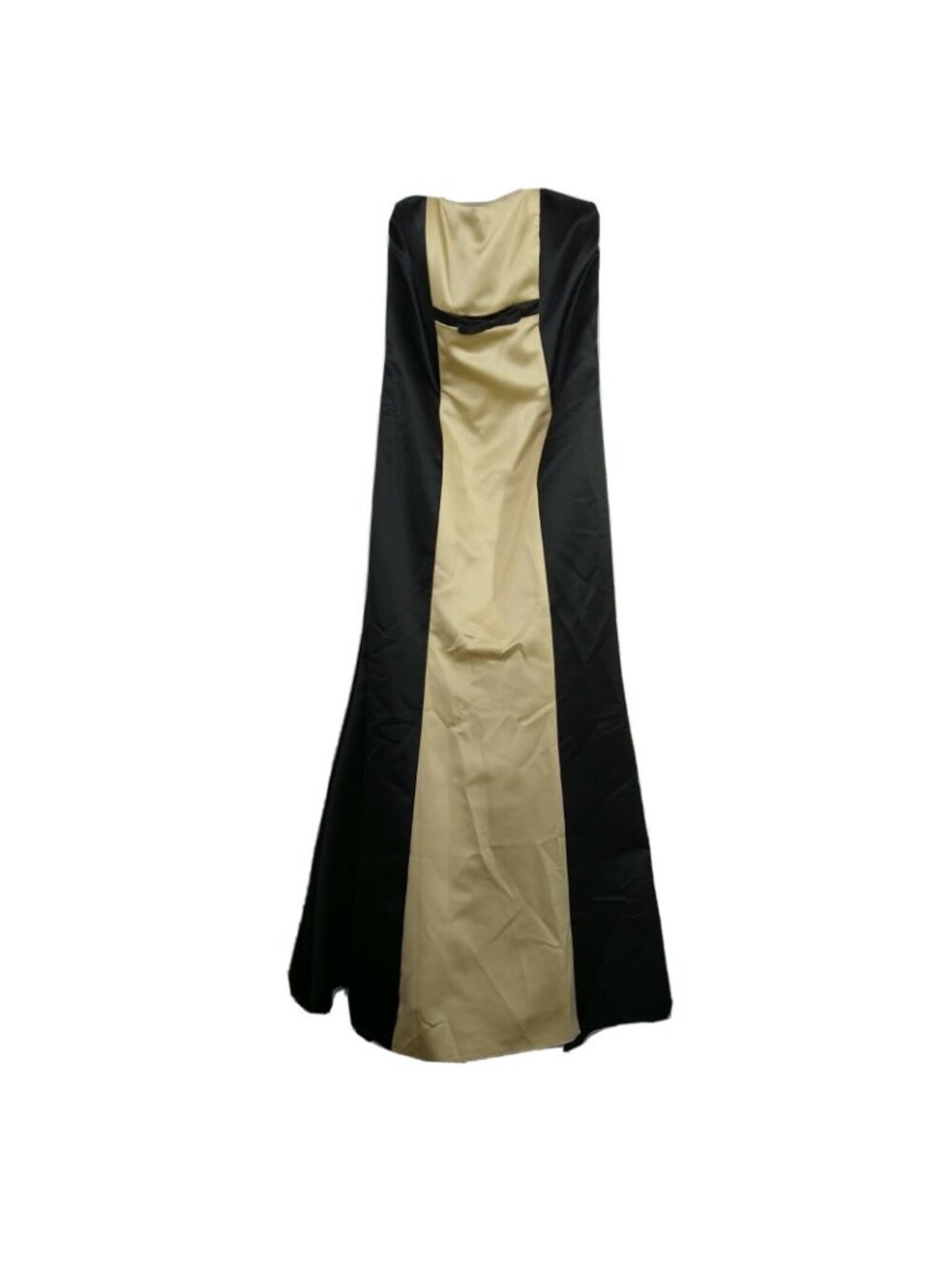 Jessica McClintock Gunne Sax Strapless Dress Women Size 7 8 Black Gold Formal - Picture 2 of 12